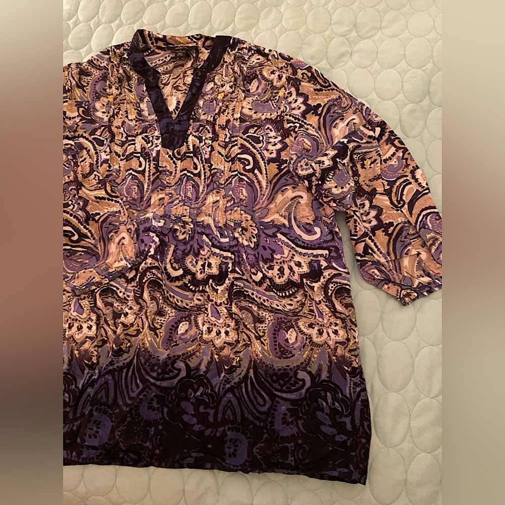 Multi colored tunic top